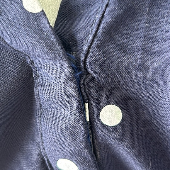 OLD NAVY Women’s Navy Blue & White Polka Dot Top, V-Neck High Low Hem Shirt, Top - Picture 5 of 8